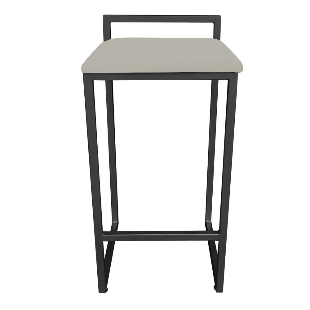 Conjunto 02 Banquetas Pietra Suede Marrom Rato Base Preto D'Rossi