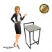 Conjunto 02 Banquetas Pietra Suede Marrom Rato Base Preto D'Rossi