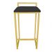 Conjunto 02 Banquetas Pietra Suede Preto Base Dourado D'Rossi