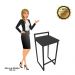 Conjunto 02 Banquetas Pietra Suede Preto Base Preto D'Rossi