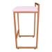 Conjunto 02 Banquetas Pietra Suede Rosa Bebê Base Cobre D'Rossi