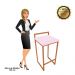 Conjunto 02 Banquetas Pietra Suede Rosa Bebê Base Cobre D'Rossi
