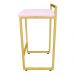 Conjunto 02 Banquetas Pietra Suede Rosa Bebê Base Dourado D'Rossi