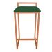 Conjunto 02 Banquetas Pietra Suede Verde Base Cobre D'Rossi