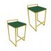 Conjunto 02 Banquetas Pietra Suede Verde Base Dourado D'Rossi
