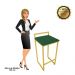 Conjunto 02 Banquetas Pietra Suede Verde Base Dourado D'Rossi