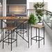Conjunto Mesa Bancada com 04 Banquetas Alta Steel Quadra Estilo Industrial Vermont e Pés Metálico Preto - D'Rossi