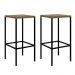 Conjunto Mesa Bancada com 04 Banquetas Alta Steel Quadra Estilo Industrial Vermont e Pés Metálico Preto - D'Rossi