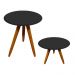 Conjunto Mesa Lateral e Mesa de Centro Preto D'Rossi