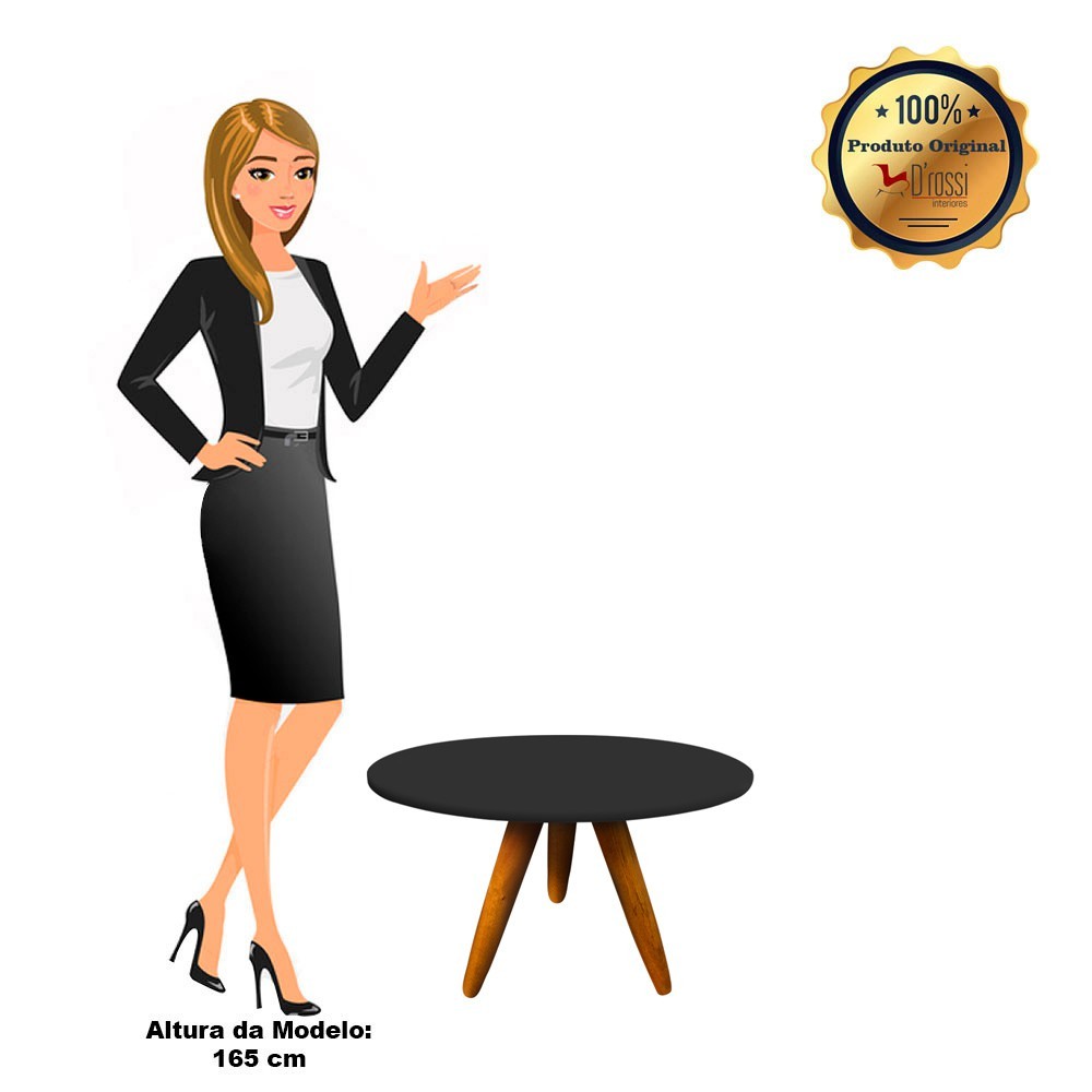 Conjunto Mesa Lateral e Mesa de Centro Preto D'Rossi