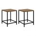 Conjunto Mesa de Jantar com 04 Banquetas Baixa Steel Quadra Estilo Industrial Vermont e Pés Metálico Preto - D'Rossi