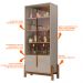 Cristaleira 02 Portas Lia 180 cm Off White e Cedro - D'Rossi