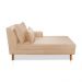 Divã Chaise Chloe 160 cm Veludo Pés Chanfrado Castanho - D'Rossi