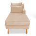 Divã Chaise Chloe 160 cm Veludo Pés Chanfrado Castanho - D'Rossi