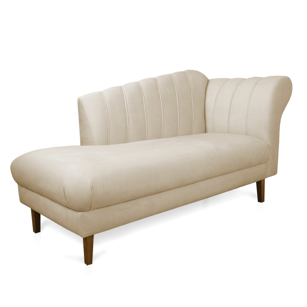 Divã Recife Suede 165 cm Pés Chanfrado Castanho - D'Rossi