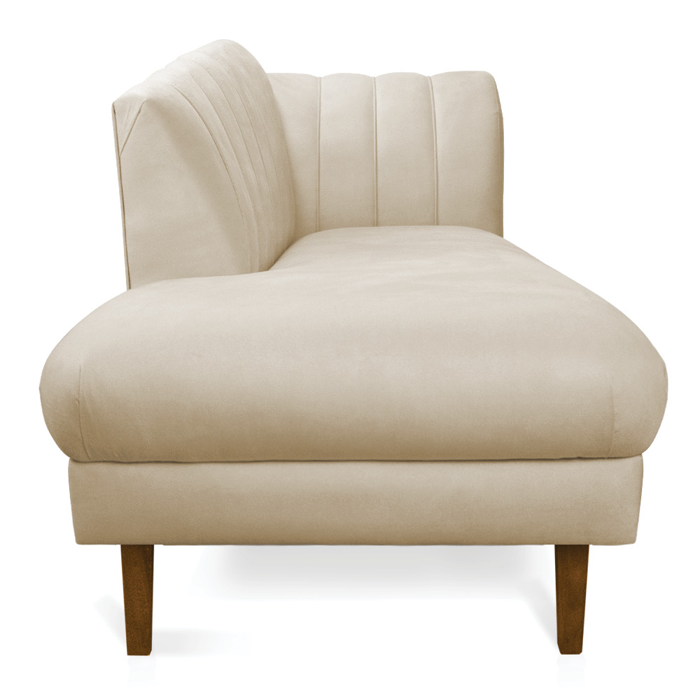 Divã Recife Suede 165 cm Pés Chanfrado Castanho - D'Rossi
