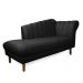 Divã Recife Suede Preto 165 cm Pés Chanfrado Castanho - D'Rossi