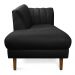 Divã Recife Suede Preto 165 cm Pés Chanfrado Castanho - D'Rossi