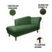 Divã Recife Suede Verde 165 cm Pés Chanfrado Castanho - D'Rossi