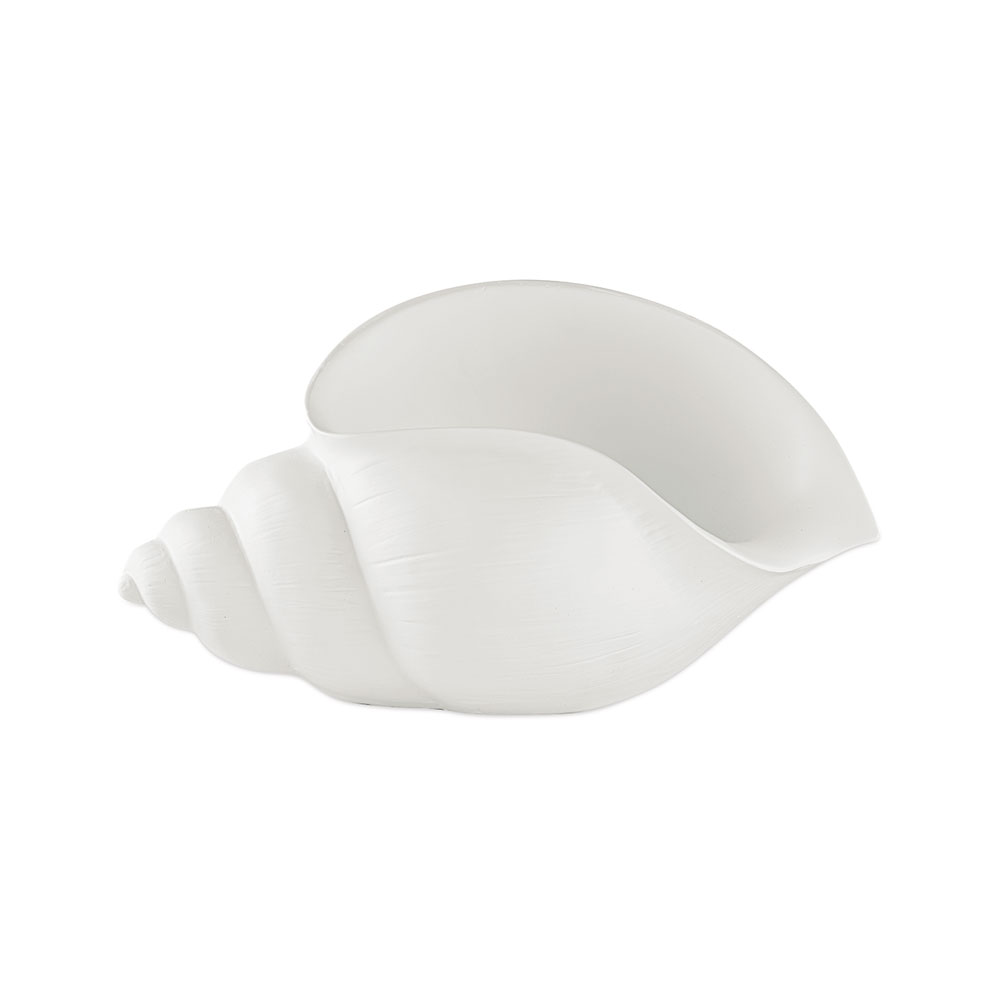 Enfeite Decorativo "Concha" em Poliresina Off White 17x34 cm - D'Rossi
