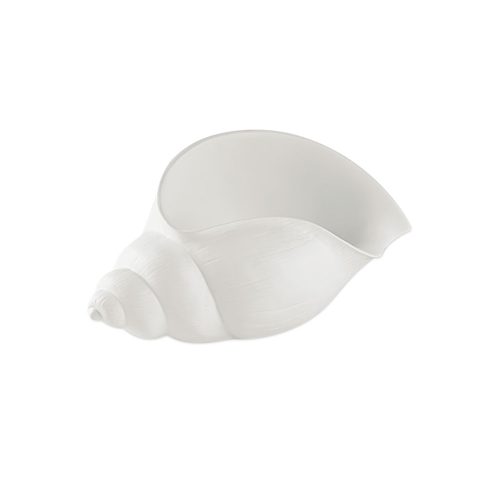 Enfeite Decorativo "Concha" em Poliresina Off White 17x34 cm - D'Rossi