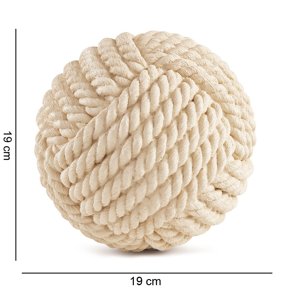 Enfeite Decorativo "Esfera" em Poliresina Off White 19x19 cm - D'Rossi