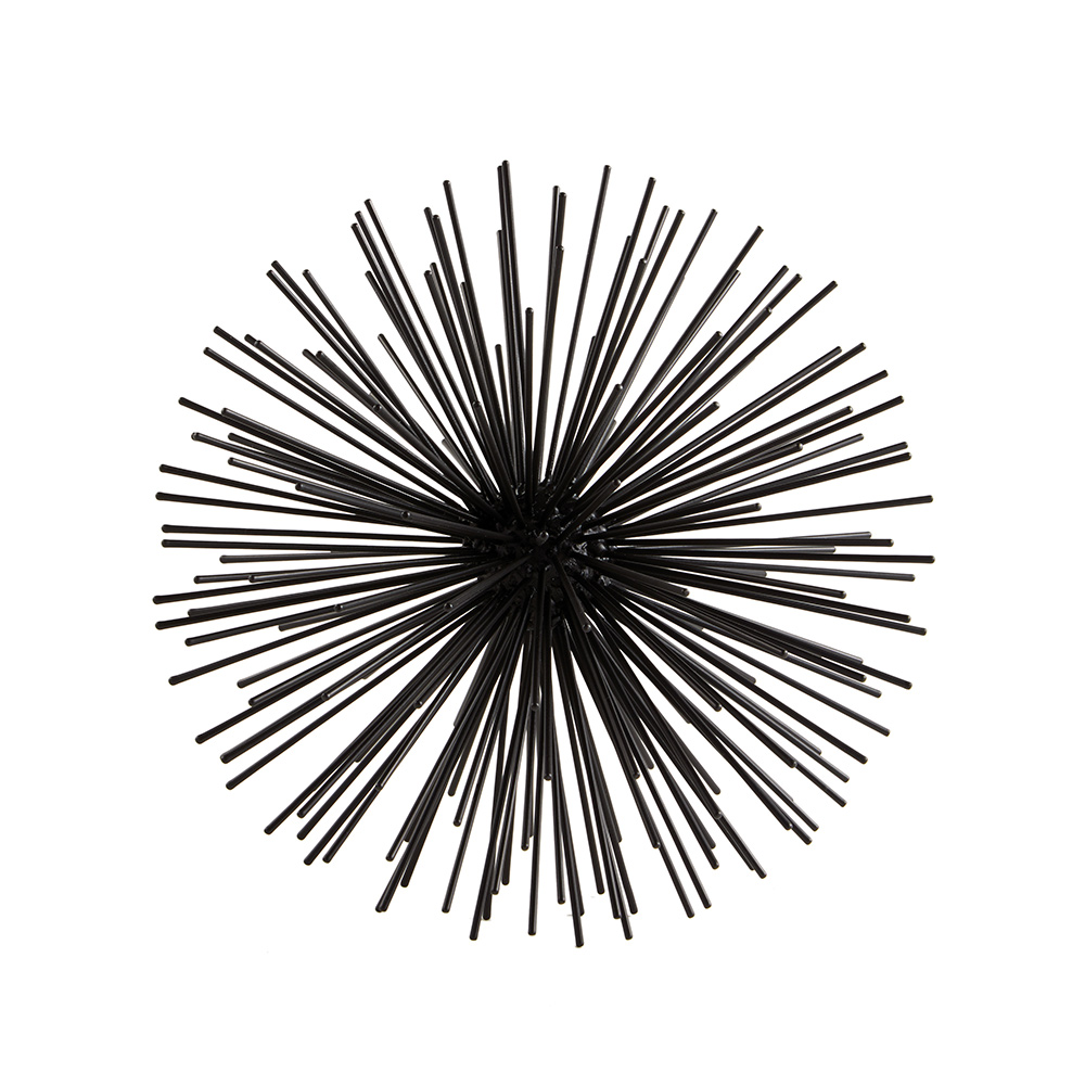Enfeite Decorativo "Ouriço" em Metal Preto 26x26 cm - D'Rossi