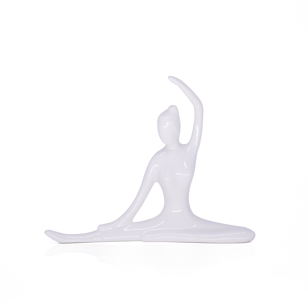 Enfeite Decorativo Bailarina em Cerâmica Branco 13x16x3,5cm - D'Rossi