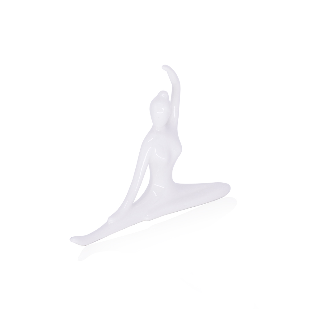 Enfeite Decorativo Bailarina em Cerâmica Branco 13x16x3,5cm - D'Rossi