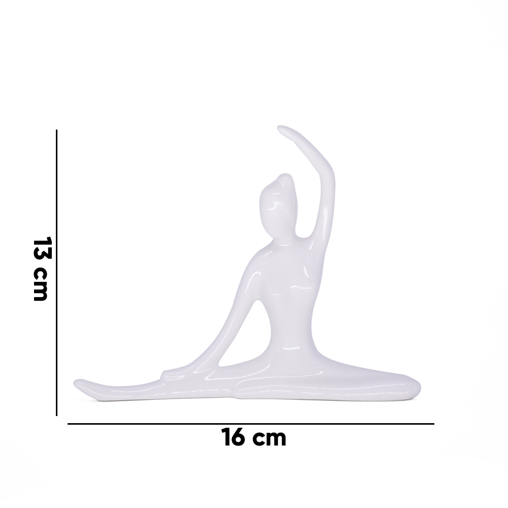 Enfeite Decorativo Bailarina em Cerâmica Branco 13x16x3,5cm - D'Rossi