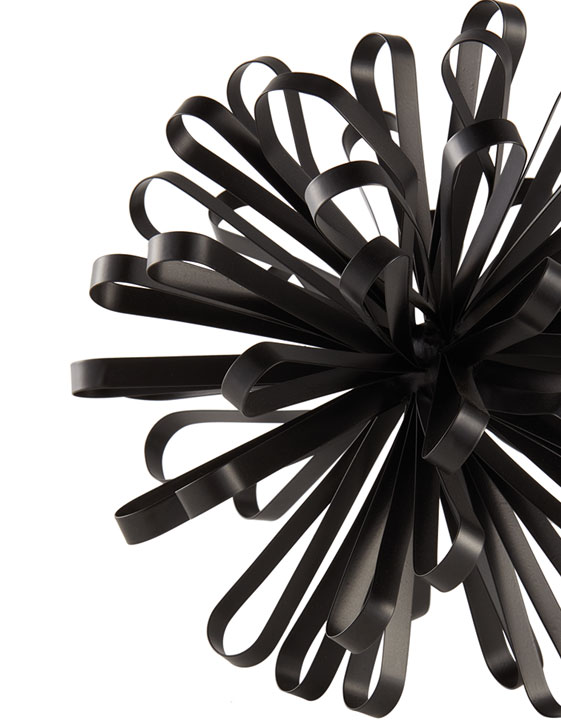 Enfeite Decorativo em Metal Preto 24x24 cm - D'Rossi