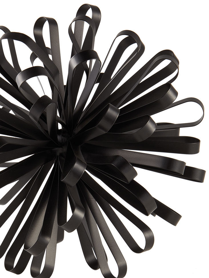Enfeite Decorativo em Metal Preto 24x24 cm - D'Rossi