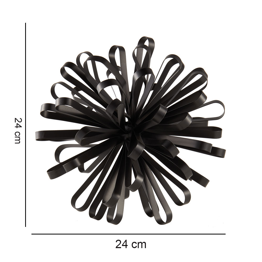 Enfeite Decorativo em Metal Preto 24x24 cm - D'Rossi
