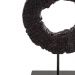 Escultura Decorativa "Círculo" em Poliresina Preto 43,5x10 cm - D'Rossi