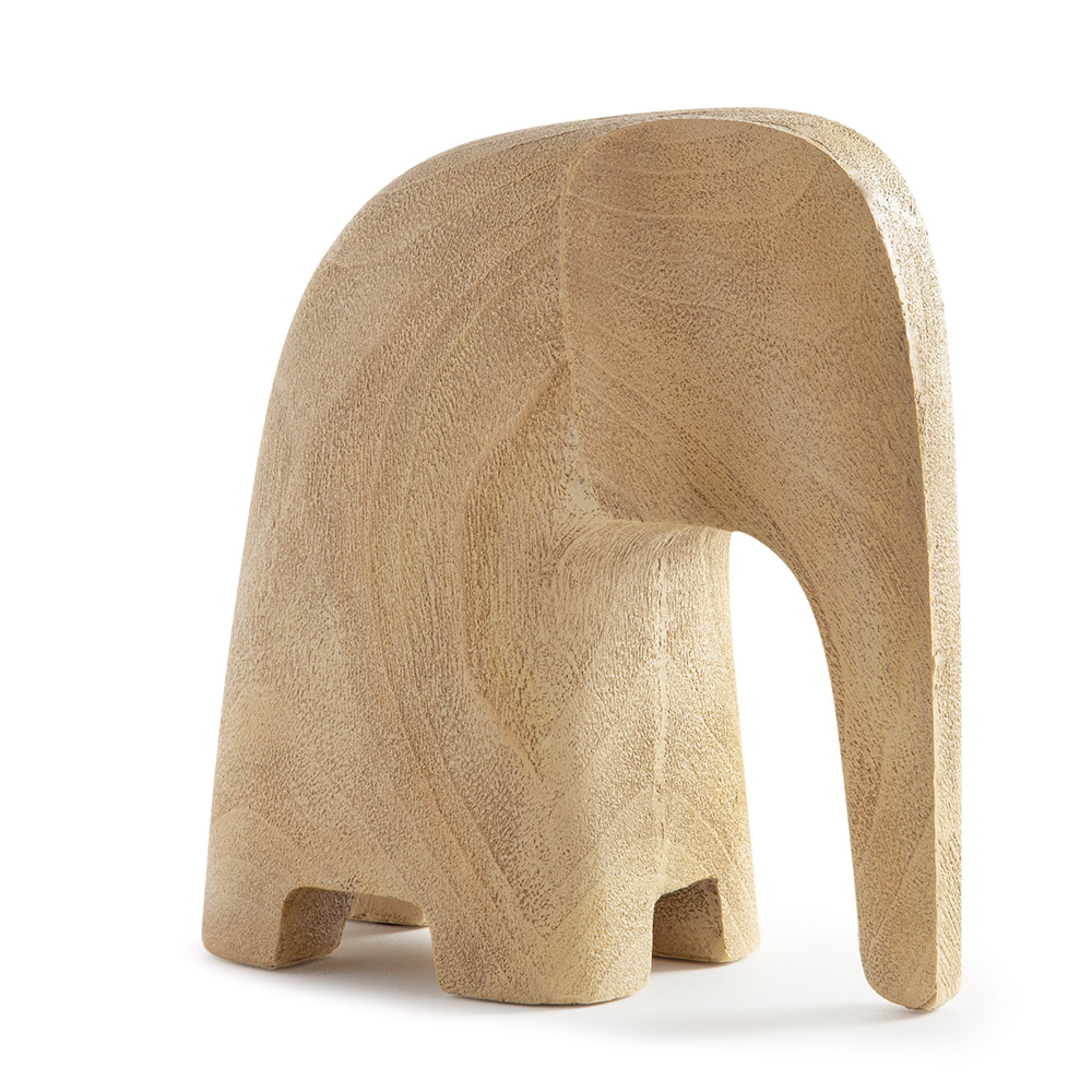 Escultura Decorativa "Elefante" em Poliresina Madeira 18x9 cm - D'Rossi