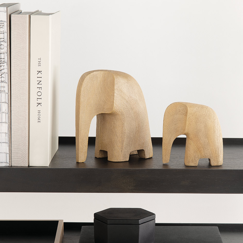 Escultura Decorativa "Elefante" em Poliresina Madeira 18x9 cm - D'Rossi