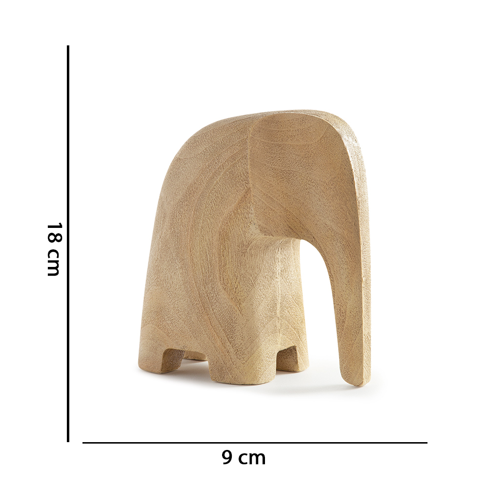 Escultura Decorativa "Elefante" em Poliresina Madeira 18x9 cm - D'Rossi