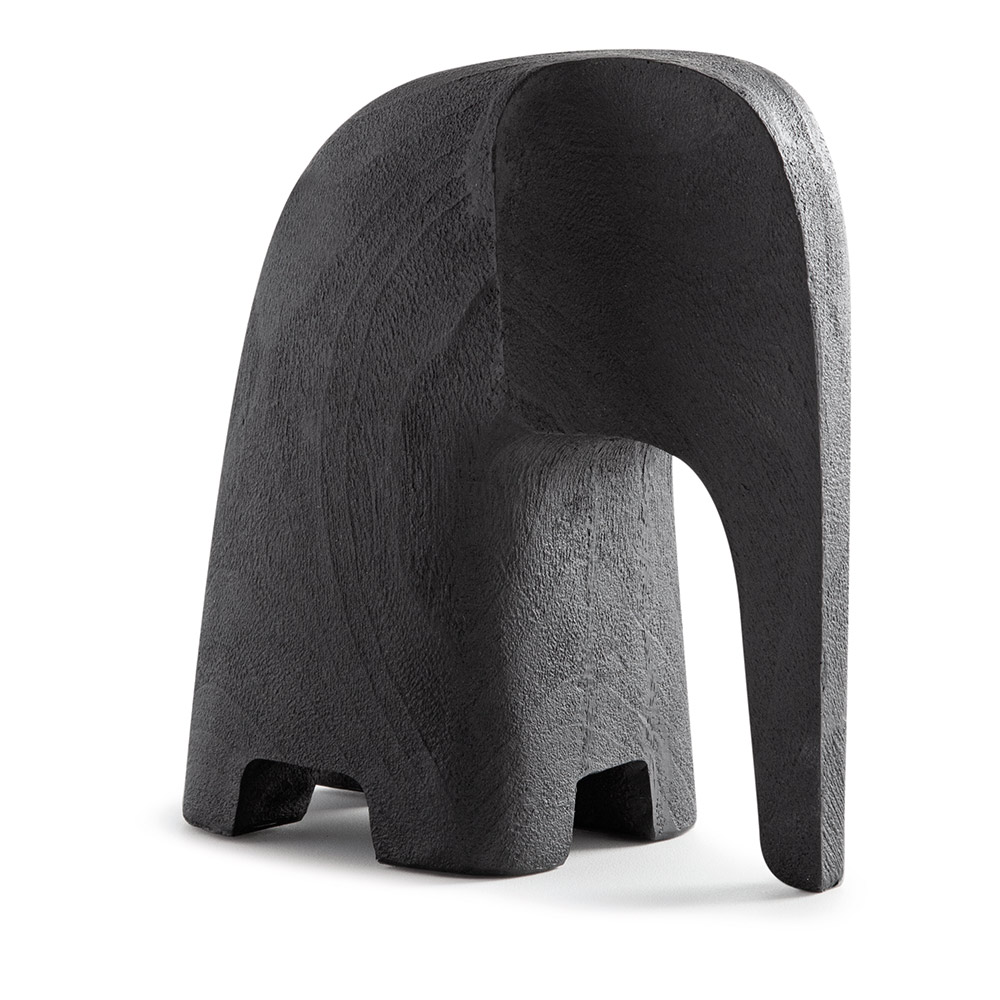 Escultura Decorativa "Elefante" em Poliresina Preto 18,5x8,5 cm - D'Rossi