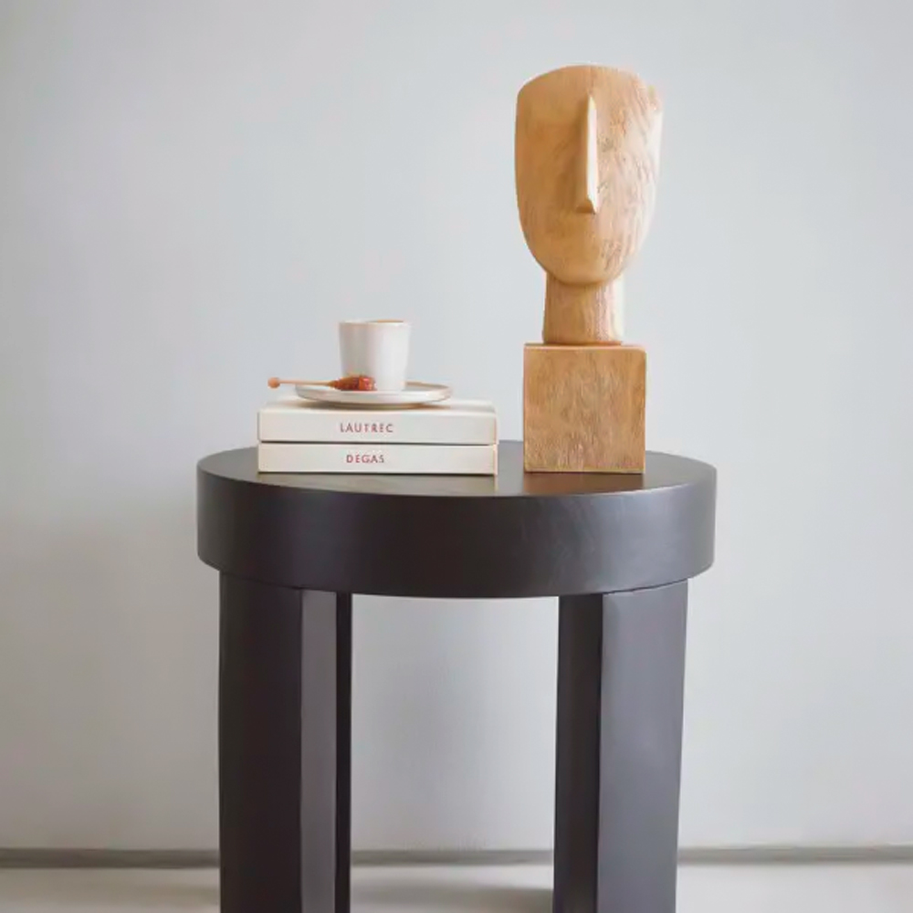 Escultura Decorativa "Face" em Poliresina Madeira 32x11,5 cm - D'Rossi
