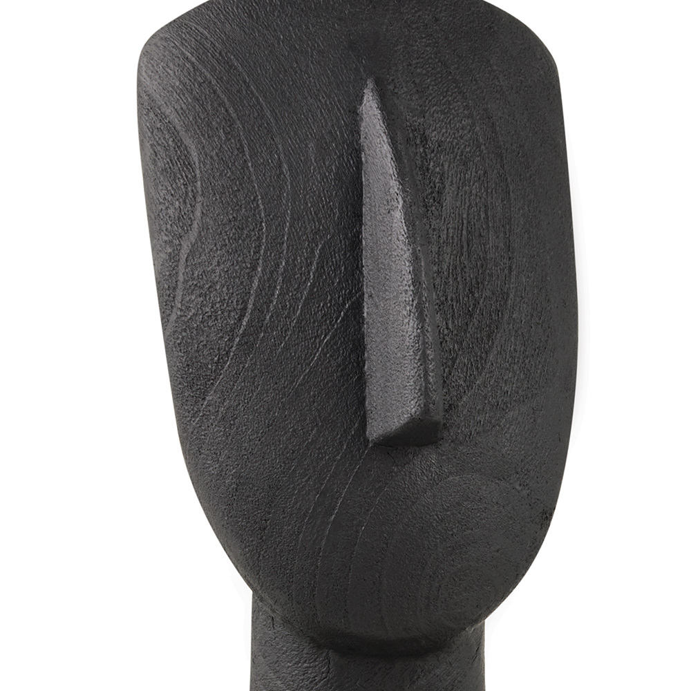 Escultura Decorativa "Face" em Poliresina Preto 42x14,5 cm - D'Rossi