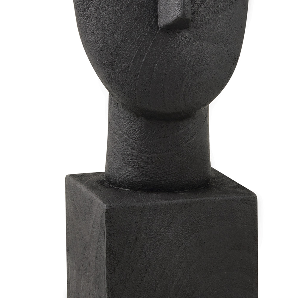 Escultura Decorativa "Face" em Poliresina Preto 42x14,5 cm - D'Rossi