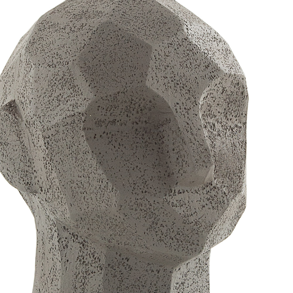 Escultura Decorativa "Rosto" Em Poliresina Cinza 17,5x13 cm - D'Rossi