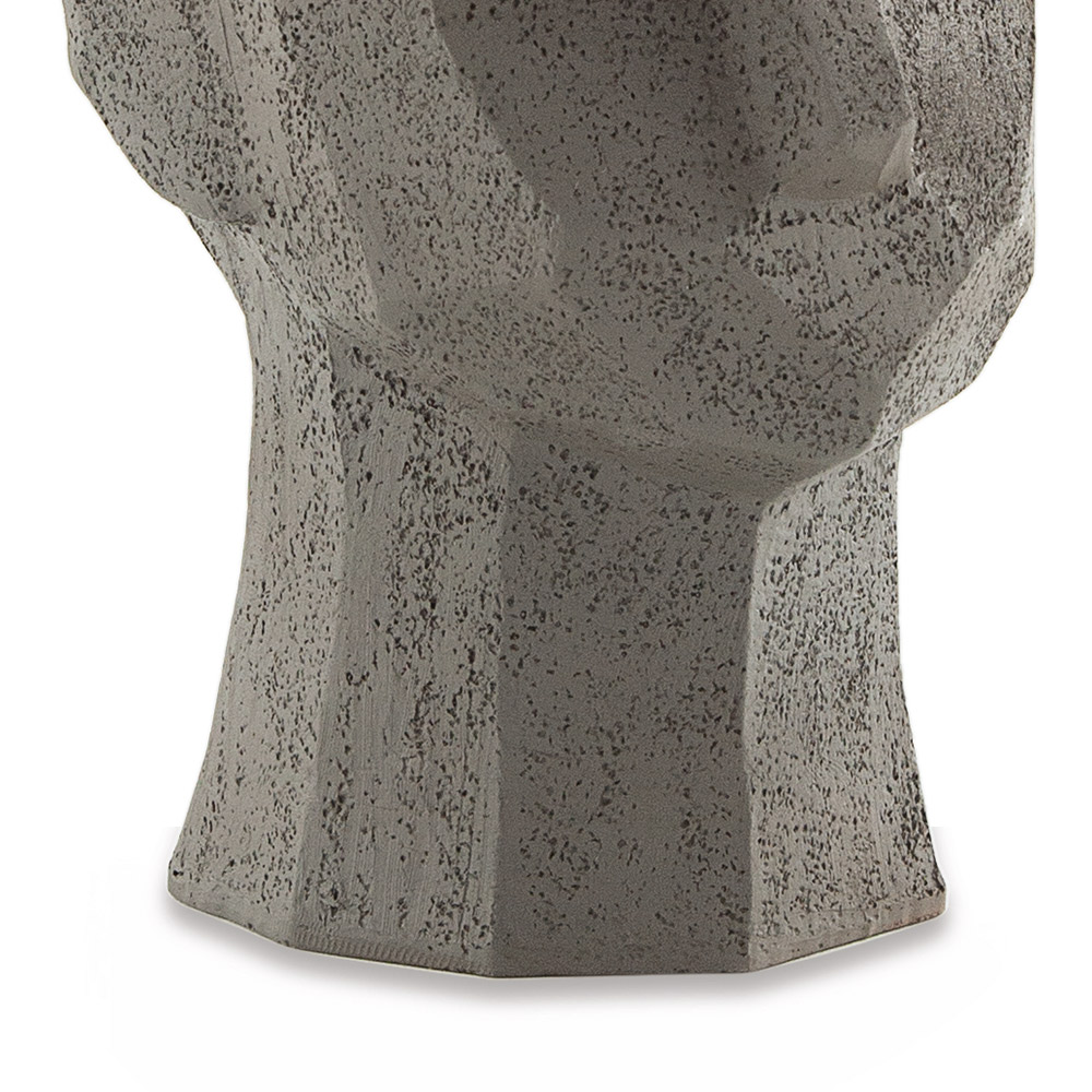 Escultura Decorativa "Rosto" Em Poliresina Cinza 17,5x13 cm - D'Rossi