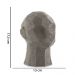 Escultura Decorativa "Rosto" Em Poliresina Cinza 17,5x13 cm - D'Rossi