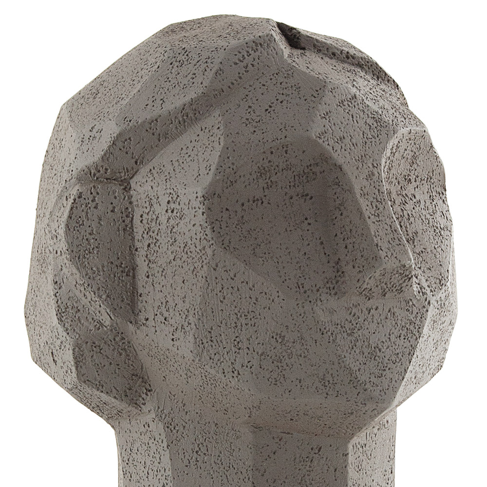 Escultura Decorativa "Rosto" Em Poliresina Cinza 24x15 cm - D'Rossi