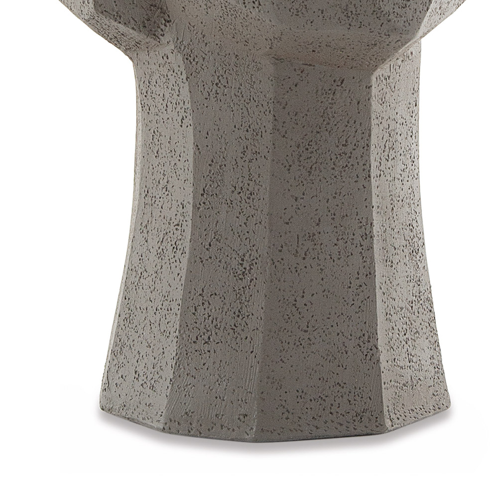 Escultura Decorativa "Rosto" Em Poliresina Cinza 24x15 cm - D'Rossi