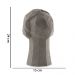 Escultura Decorativa "Rosto" Em Poliresina Cinza 24x15 cm - D'Rossi