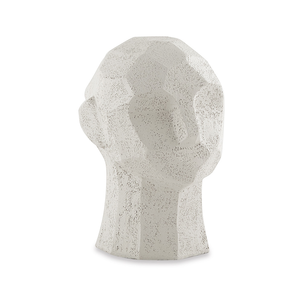 Escultura Decorativa "Rosto" Em Poliresina Off White 17,5x13 cm - D'Rossi