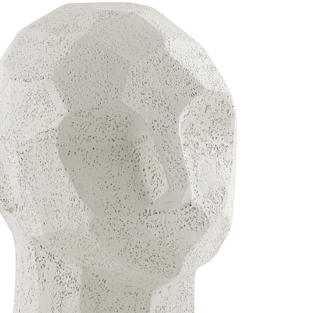Escultura Decorativa "Rosto" Em Poliresina Off White 17,5x13 cm - D'Rossi