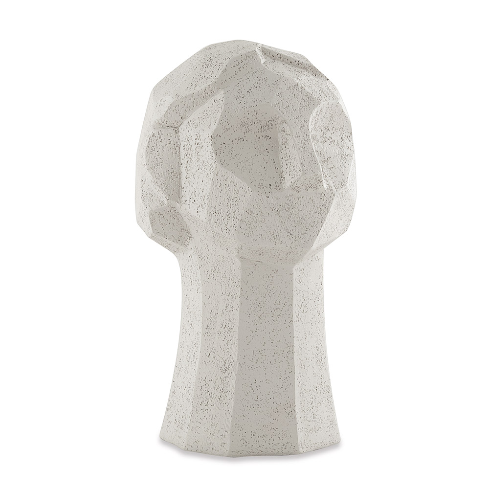 Escultura Decorativa "Rosto" Em Poliresina Off White 24,5x14 cm - D'Rossi